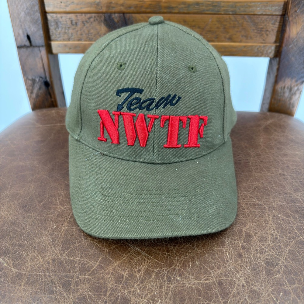 NWTF Baseball Cap Hat‎ Unisex OSFA Olive Green Good Team NWTF Member Camo Brim